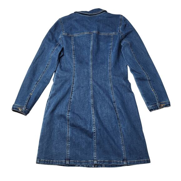 Sanctuary Denim Jean Mini Dress Point Collar Long Sleeve Button Down Small - Picture 3 of 8